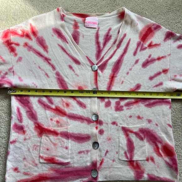 CRUSH Cashmere Tie Dye Button Down Oversized Cardigan Sweater Size 1 Large - Picture 8 of 9